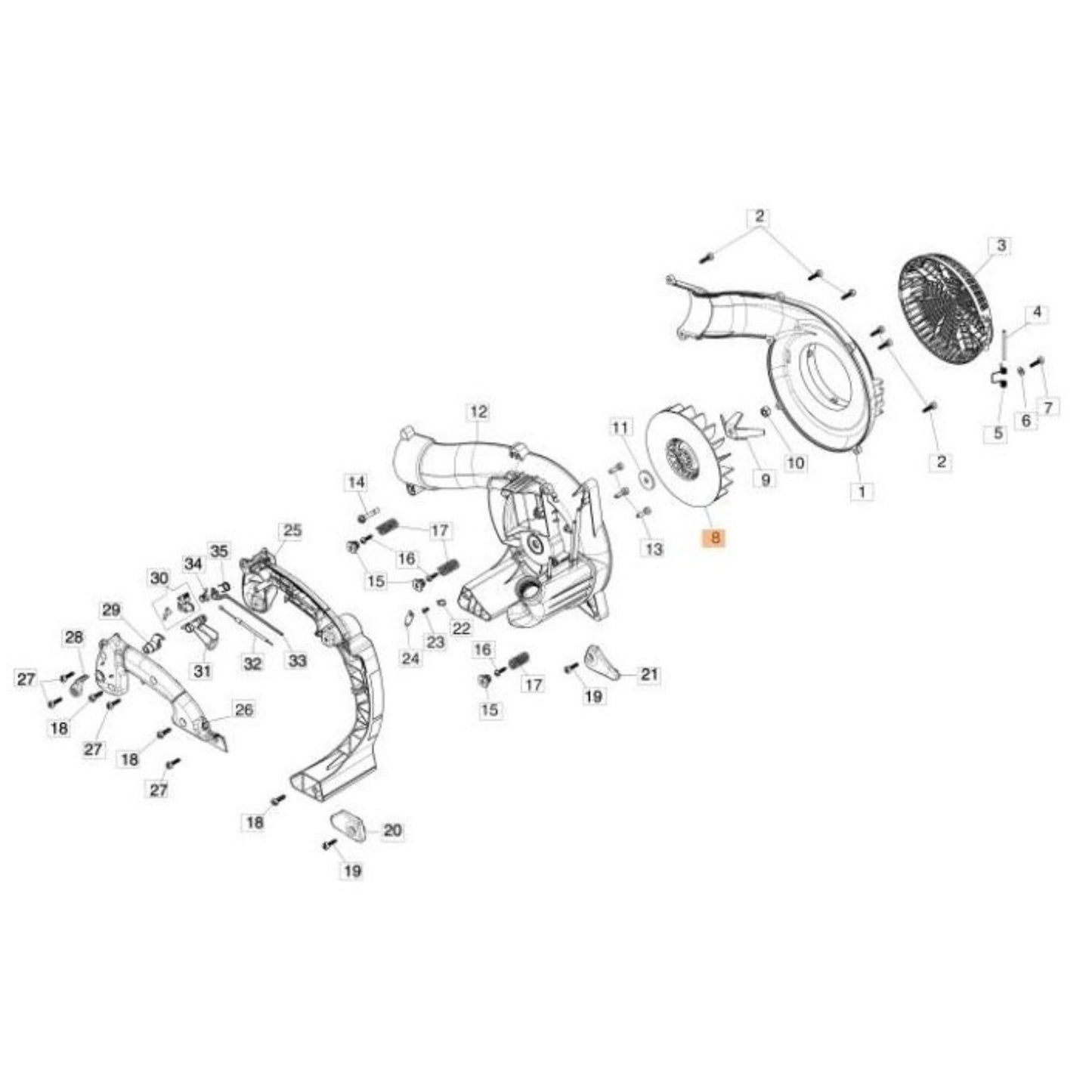 Ventilador Oleo-Mac BV 250, BV 300 (56550006AR)