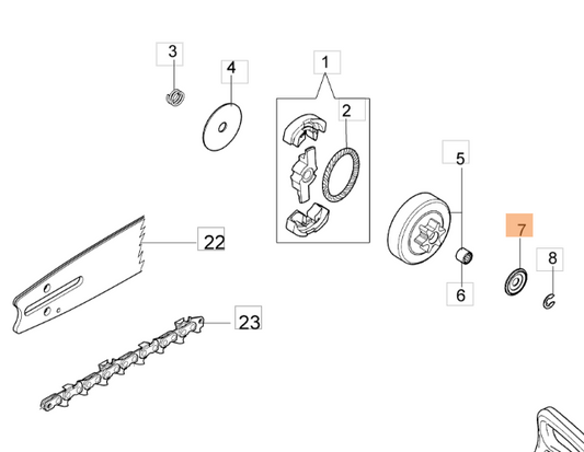 Arandela piñón cadena Oleo-Mac GST 250 (50240028R)